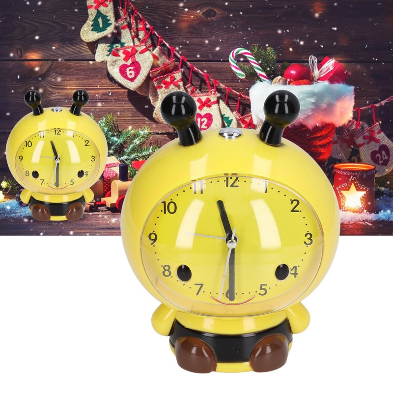 Alarm Clock Cute Cartoon Safe Use Silent Tick Light Weight