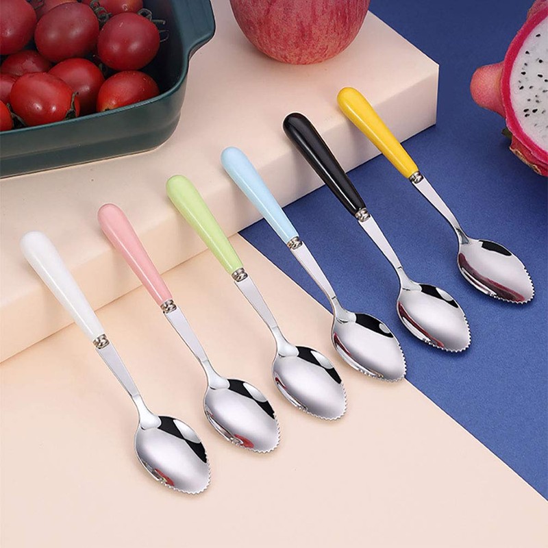 Goeielewe Grapefruit Spoons with Round Serrated Edges for Citrus Kiwi