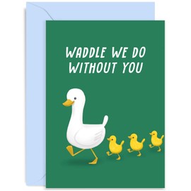 Old English Co. Waddle We Do Without You Funny Leaving Card for Colleague - Humour Farewell Card for Him or Her - Cute Good Luck Card for Friends and Family | Blank Inside with Envelope