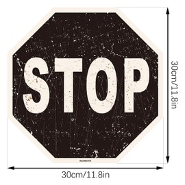 2 Pcs Black Stop Sign, 12” x 12” Bedroom Decor Sign, Street Traffic Warning Stop Sign post, Photo Decoration, Rust Free Acrylic Sign, UV Protected and Weatherproof, Funny Indoor/Outdoor Use