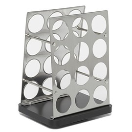 Kamenstein Stainless-Steel 24-Coffee Pod Holder with Black Base