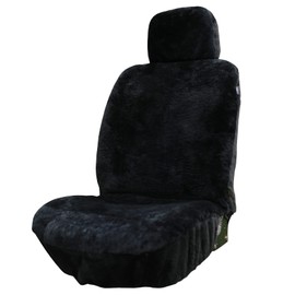 SHEEPSKIN ELITE Premium Sheepskin Car Seat Cover - All Season Comfort and Protection, Easy Installation (56" x 23", Black Color)