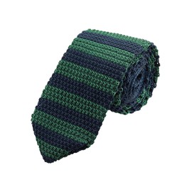 WANYING Men's 7 cm / 2.75 Inch Slim Knitted Tie Knitted Narrow Tie Knit Tie Retro Sporty Casual Office Basic for Gentleman, Striped dark blue dark green