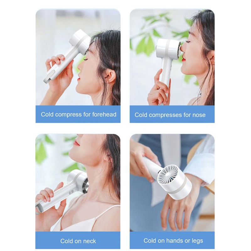 Handheld Cooling Fan USB Rechargeable Semiconductor Refrigeration Hand Fan with