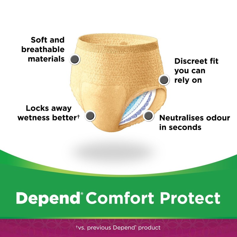Depend, Comfort Protect Incontinence Pants for Women ExtraLarge Pants, 9