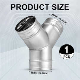 Therwen 4 Inch 3 Way Duct Splitter for Exhaust Fan Y Shaped Metal Duct Hose Connector 45 Degree Connector Dryer Vent Hose Split Ventilation Outlet Kitchen and Bathroom Applications