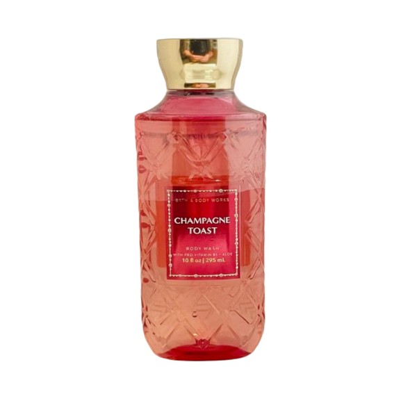 Bath and Body Works Champagne Toast Shower Gel 10 Ounce Full Size Body Wash Decorative Diamond Plate Bottle