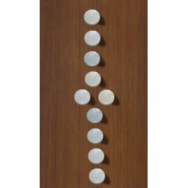 Bitterroot Guitars Inlay Set 6mm Dots White Mother of Pearl (MOP) 10 Piece Set 080742WMOP