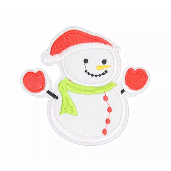 unbranded Snowman Applique Christmas Scarf Snow Embroidered Iron On Patch