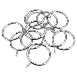 Silver Curtain Pole Rings 40mm Strong Metal Curtain Hanging Rings with Sliding Eyelet Rings Hanging Rings Curtain Eyelet Rings Pack of 24.
