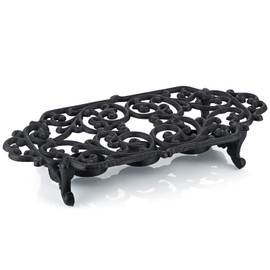 MOLIGOU Cast Iron Teapot Warmer, Teapot Warmer Stand with 3 Tealight Candle Holders, Teapot Heater Base