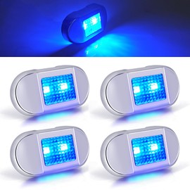 THALASSA RV Step Lights Boat Courtesy Lights, DC12V 0.4W Blue LED Deck Step Lights, Waterproof IP67 Marine Cabin Lights for Pontoon Boats, Caravan Stairs, Camper Interior (46x24x11mm), 4 Pack