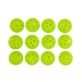 SPIKOPOLL SPI-40 Outdoor Pickleball Balls with 40 Holes, 12 Pack of Fluorescent Green Balls, High Elasticity and Durability Pickleball Balls, USA Pickleball Approved Standard Size and Weights