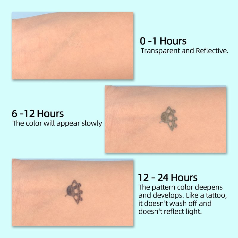 ATOMUS 12pcs Pigment Temporary Tattoos Small Pattern for Fingers Hands