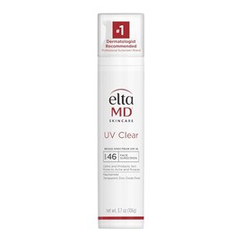 EltaMD UV Clear Face Sunscreen SPF 46, Oil Free Sunscreen with Zinc Oxide, Dermatologist Recommended, For Acne-Prone Sensitive Skin, 3.7 oz