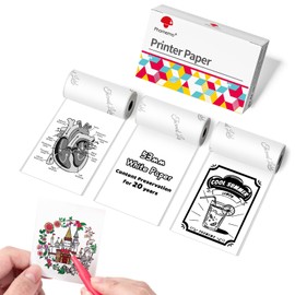 Phomemo White Paper for M02 M02PRO M02S T02 M02X M02L Mini Printer, Compatible with M03 M03AS M04S M04AS Portable Thermal Printer,50mm x 3.5m, 3 Rolls, Printed Content Storage Time 20 Years