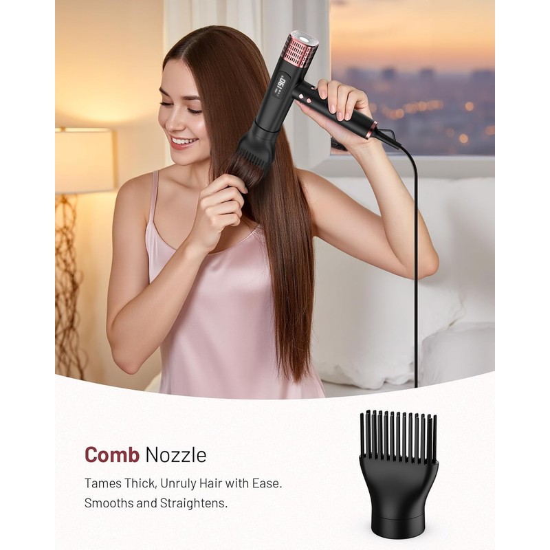 Dual Voltage Travel Hair Dryer with Diffuser, 1875W Ionic,Black