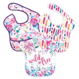 Bumkins Waterproof Superbib 3 Piece Pack for Girl, Pink, 6-24 Months