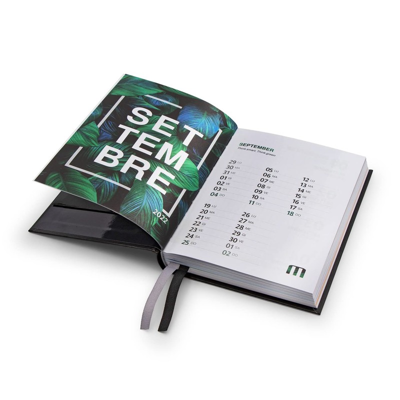 Pigna Diary Agenda Monochrome Mood 2022/2023 Matt Black