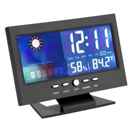 TMISHION Digital Weather Forecast Clock with Large LCD Humidity, Temperature, Time Display, Hanging Holes and Stand, Comfort Alarm Clock Suitable for Table, Bathroom, Shower, Kitchen