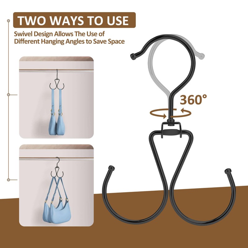 ZEDODIER 6 Pack Purse Hanger Bag Organizer for Closet, Heavy