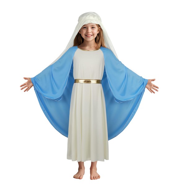JEGERMIG Halloween Children’s Halloween Virgin Mary Costume Jesus Saint Cosplay