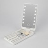 LED Lighted Makeup Cosmetic Mirror with Makeup Brushes Travel Folding