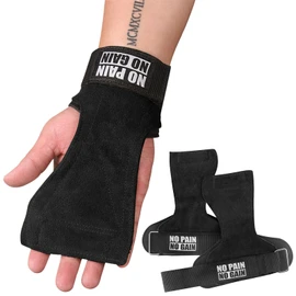 SHANDABULIU Calleras Crossfit, Calleras de Cuero Unisex con Muñequera Ajustable, para Gimnasio, Entrenamiento, Halterofilia, Etc.(Negro)