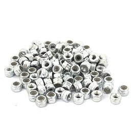 sourcing map M2 Zinc Plated Self-Locking Nylon Insert Hex Lock Nuts 100pcs
