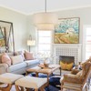 VILUXY Drum Fabric Pendant Light Farmhouse White Chandelier Double Drum
