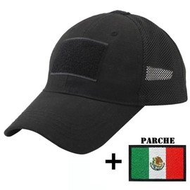EVD-X Gorra Táctica y Militar Actividades al Aire Libre para Colocación de Logos y Parches Cacería Pesca Protección Sol (MX/US, Alfa, Talla única, X-5850MEX)