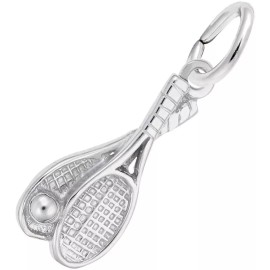 Rembrandt Sterling Silver Tennis Racquet Pair Charm by Rembrandt