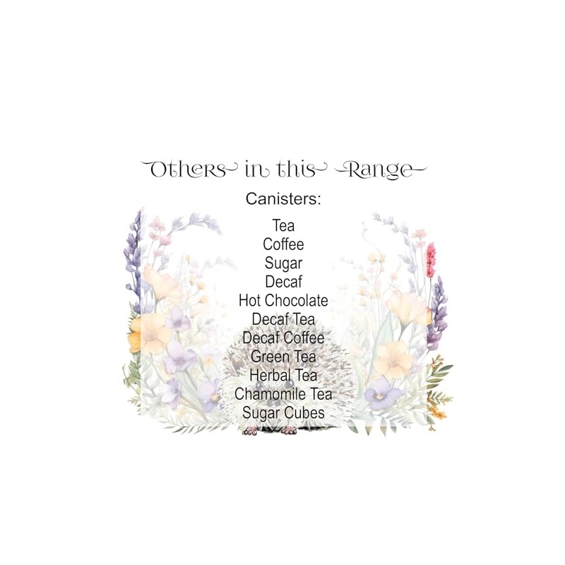 Purely Home Floral Hedgehog Coffee Storage Canister - Pretty Wildlife