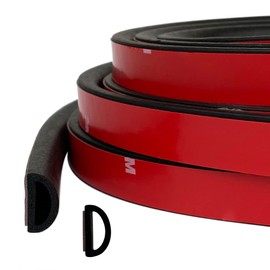 Tintvent D Shape EPDM Foam Rubber Seal with Tape, Self-Adhesive Rubber Weather Stripping for Boat, Auto, RV, Marine, Garage Doors/Window and More, W:0.75"; H:0.375"; L:26Feet