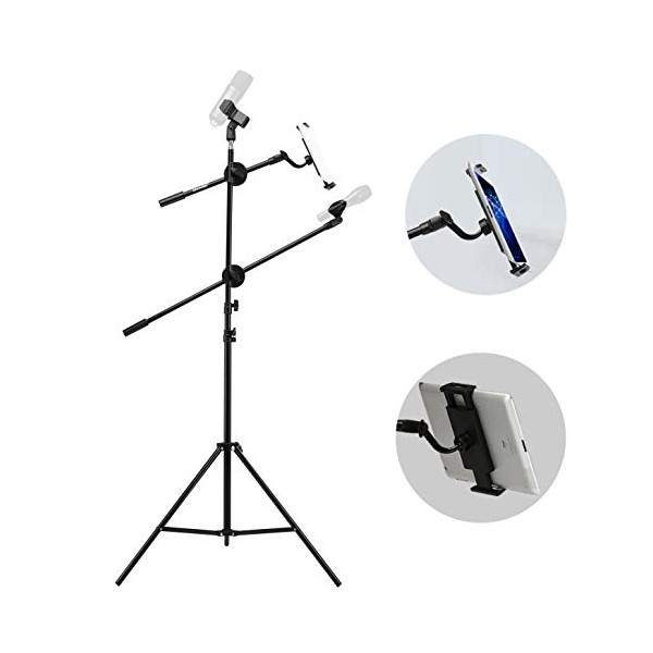 Microphone Stand, IMAGE Mic Stand with Mic Clip Holder, Collapsible
