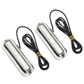 Marine LED Luz de Barco 1500LM Alta Intensidad 42 LED Submarino Transom Pontoon Deck Stern Pesca - Lente Transparente de Acero Inoxidable (Luz Azul)