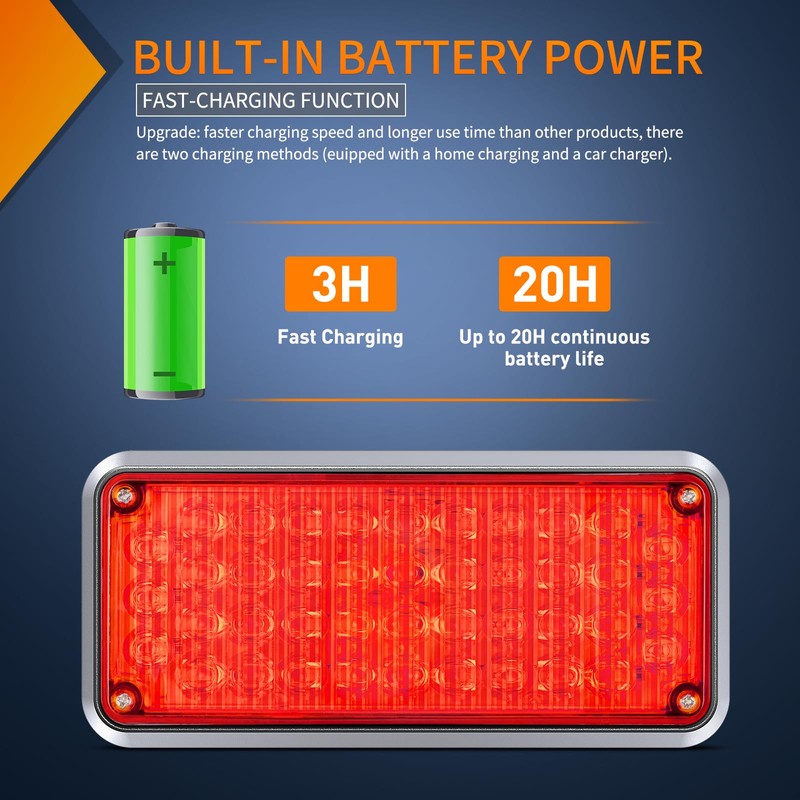 Nilight 2PCS 42LED Red Wireless Magnetic Strobe Lights Portable Warning