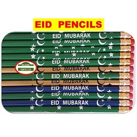 Eid Mubarak Pencils (100) عيد مبارك Happy EId Customized Party Favors decoration Arabic Novelty Muslim gifts Wholesale Islamic Gifts-US Holy Ramadan Muslim Islamic Gifts 123