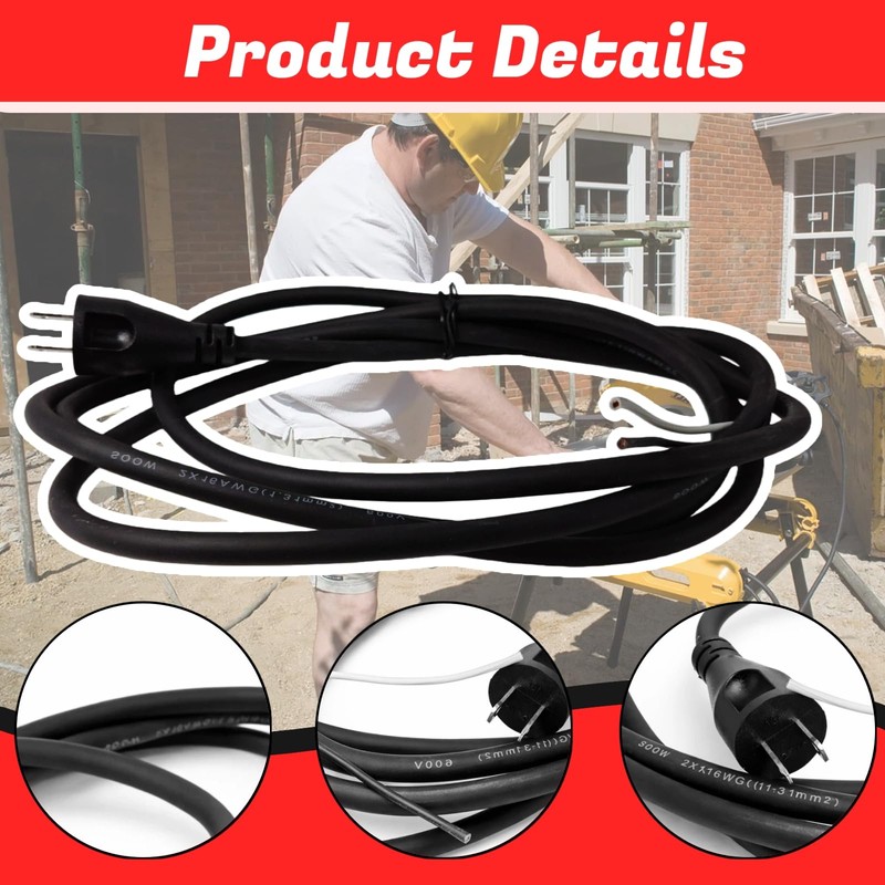 33007898 2 Wire 16 Gauge Power Cord Replacement, 10ft for