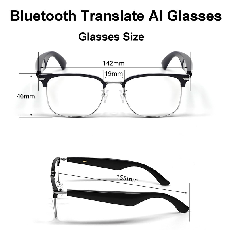 Yosugar Smart Translation Glasses with AI,Smart Bluetooth Glasses for Men,