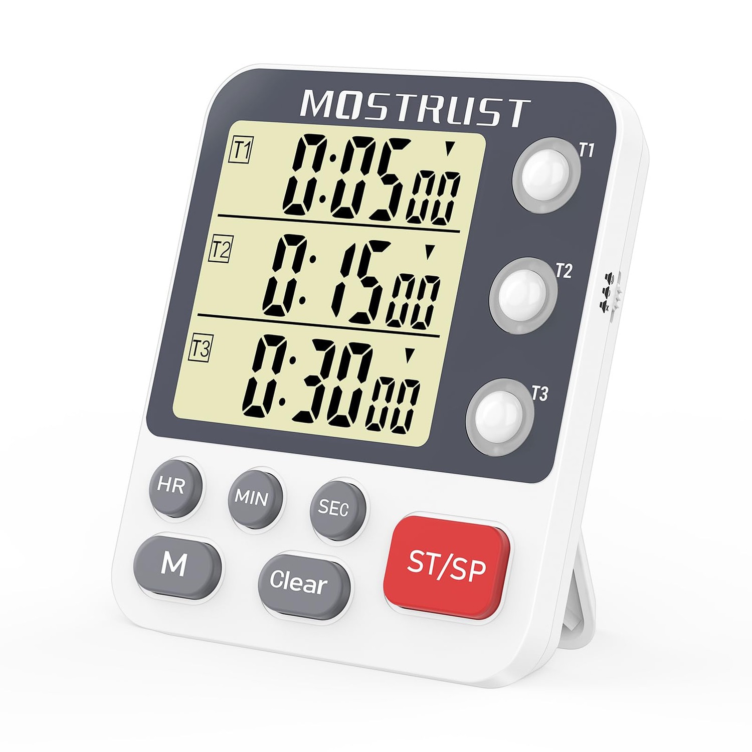 MOSTRUST Digital Dual Kitchen Timer, 3 Channels Countdown Triple Timer ...