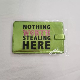 Unbranded Luggage Tag Green Funny Novelty Nothing Worth Stealing Here