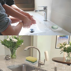 Soap Dish with Drain, Bar Soap Holder for Shower, Waterfall Self-Draining Soap Tray Keep Bars Dry Organized, Vonpri Bathroom Soap Dishes Ceramic Soap Box for Kitchen Bathtub Countertop (White)