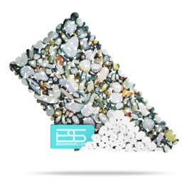 Brandseller Bath Mat Shower Mat with 4 Print Designs Pink, Shells and Water Droplets, 53 x 53 cm and 70 x 36 cm