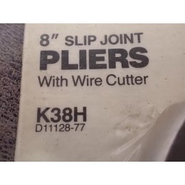 Diamond NEW Diamond K38H 8" Slip Joint Pliers With Wire Cutter (BN367)