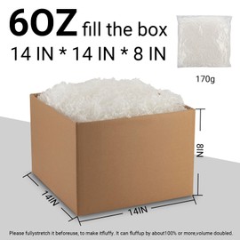 Crinkle Cut Paper Shred Basket Filler, 6 oz, Decorative Gift Box Packaging, Christmas Wedding Party Supplies (White)