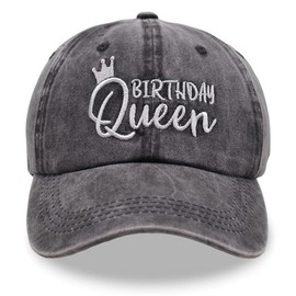 Kamaple Birthday Queen Ponytail Hat, Funny Women Bday Party Gifts, Embroidery Adjustable Baseball Cap for Girls Mrs Wife Girlfriend