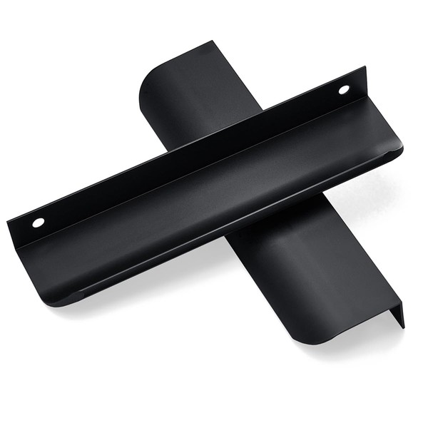 Aandxmok 5 Pack Matte Black Cabinet Pulls, Modern Concealed Pulls