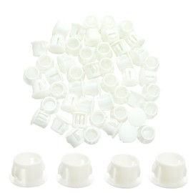 BOPOREAE 1/2 In/13 mm Plastic Plugs for Round Holes, White Screw Hole Cover Panel Plugs Snap in Locking Hole Tube Electrical Box Knockout Seal Furniture Cabinet Pipe Insert End Caps, 50PCS