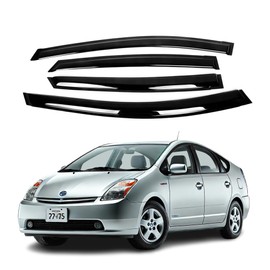 Fit for Toyota Prius 2004 2005 2006 2007 2008 2009; Premier 2mm-Thick, Safe Sun, Rain, Wind Deflector, Front & Rear Window Vent Visors, Vent Protection, Tape-On Outside-Mount,4-Pieces